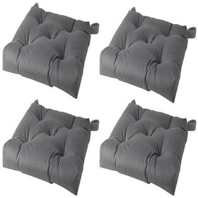 Resim Gri Sandalye Minderi 4 Adet 40/35x38x7 Cm 
