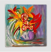 Resim Uretti - Özge 6766 - Yağlı Boya Zambak Tablo 40x40cm 