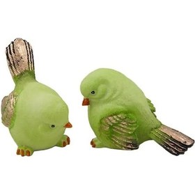 Resim Mini Güvercin 2'li Yeşil 12x8 Cm 
