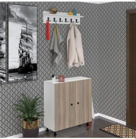 Resim Kenzlife Ayakkabılık Galoş5 Crdbyz 83 080 32 Kapaklı 5 Raflı 20 Çift Ayakkabı Kapasitesi Ahşap 