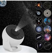 Resim Galaxy Gece Lambası Yıldız Projektör Led Masa Lambası Çocuk Odası Dekoru 12 Adet Film Diski Çok Renkli 