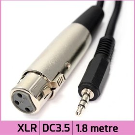 Resim Ti-Mesh Xlr Dişi Dc3.5 Erkek Ses Kablosu - Siyah - 1,8M 