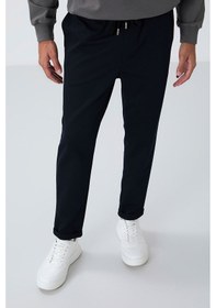 Resim Tommy Life Lacivert Yüzeyi Dokulu Standart Fit Erkek Eşofman Alt - 82154 