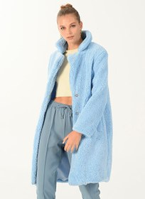 Resim People By Fabrika Mavi Kadın Peluş Mont TEDDY 