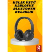 Resim Techno Stock Kulak Üstü Bluetooth Kulaklık Ayarlanabiilir Uzun Pil Ömrü Kablosuz 5.0 Bluetooth 