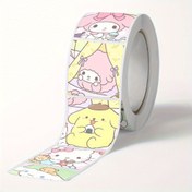 Resim 500 adet/rulo Hello Kitty Melodi çıkartmaları, dekoratif el kitabı bantları, sevimli çizgi film karakterleri, doğum günü hediyesi, Noel süslemeleri, Cadılar Bayramı ve Şükran Günü partisi için şirin ifade çıkartmaları 