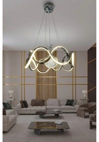 Resim Drift Modeli Modern Sarkıt Led Avize - - Kumandasız / Krom Krom 