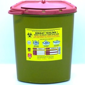 Resim 5 Adet 1,3 Lt Kesici ve Delici Tıbbi Enfekte Atık Kutusu, Sarı, Güvenli ve Pratik Kullanım 