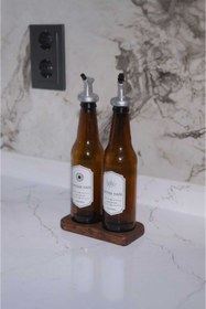 Resim Ahşap Teslim Ahşap Doğal 2 Bölmeli Yağdanlık Altlığı Ceviz 