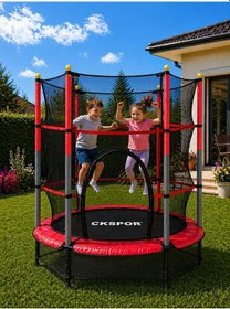 Resim 140 Cm 55 İnç Tam Boy Koruma Fileli Çocuk Trambolini Güvenlik Fileli Trambolin 