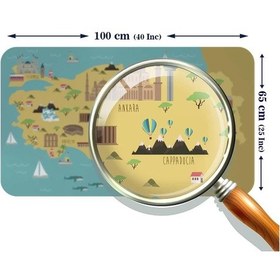 Resim Eğitici Ve Öğretici Cocuk Odası Türkiye Haritası Duvar Sticker-60x105-3877 Renkli 