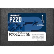 Resim Patriot P220 1 TB 550/500 MB/S 2.5" Sata3 SSD Disk 