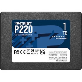 Resim Patriot P220 1 TB 550/500 MB/S 2.5" Sata3 SSD Disk 