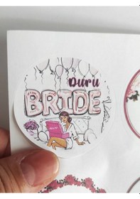 Resim 48 Adet 4 Cm Kişiye Özel Bekarlığa Veda Baskılı Mat Etiket Sticker 1 