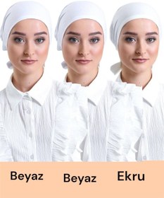 Resim İSTANBULSTYLEMODA 3 ADET Düz Dikişsiz Penye Bone 