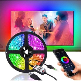 Resim Plentiful Tv Arkası Bluetooth Rgb Usb Silikonlu Led Şerit Aydınlatma 16 Renk - 3 Metre 