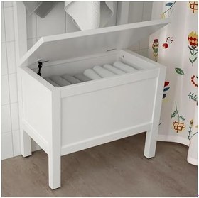 Resim IKEA Hemnes Havluluk Ve Bank, Beyaz Renk MeridyenDukkan 64x37x173 cm Düzenleyici Mobilya 
