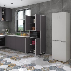 Resim Kenzlife fırın dolabı bedriye gri 185*66*45 mutfak banyo kiler ofis 