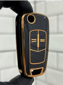 Resim Opel Astra H Corsa D Vectra C Corsa C Combo Uyumlu Nano Anahtar Kılıfı Siyah - Gold 