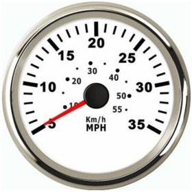 Resim Sürat Göstergesi 35Mph 12/24V Çap 85Mm Beyaz Tekne Yat Beyaz 
