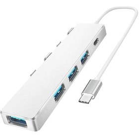 Resim FLAGEN Macbook Uyumlu Type-C to 4 Port USB Splitter 5 Gbps Çevirici Hub Adaptör 