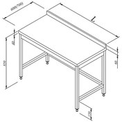 Resim Öztiryakiler Çalışma Tezgahı Taban Rafsız Sırtlı 90x70 CM 