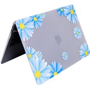 Resim Macbook Air M2 13.6" A2681 Uyumlu Kristal Açık Mavi Laptop Koruyucu Kılıf FLOWER07NL McStorey