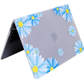 Resim Macbook Air M2 13.6" A2681 Uyumlu Kristal Açık Mavi Laptop Koruyucu Kılıf FLOWER07NL 