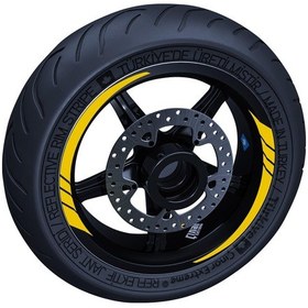 Resim Reflektif Koyu Sarı Moto GP İç Jant Şeridi Sticker Çınar Extreme 