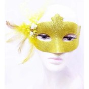 Resim Altın Renk Simli Inci Maskesi 