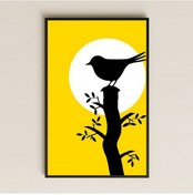 Resim Güneş Önünde Duran Kuş Silüeti Minimal Pleksi Tablo 