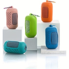 Resim 4 adet silikon saklama kılıfı ile soğutma havlusu, ultra ince fiber buz havlusu, egzersiz, yoga, spor için yumuşak ve nefes alabilen fitness buz havlusu, seyahat için silikon set, açık hava sporları ter havlusu hızlı kuruyan hafif soğutma boyun bandı 