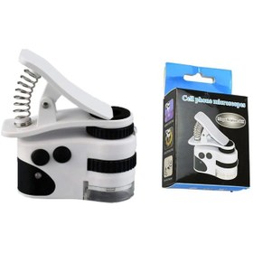 Resim - 60x Mini Cep Telefonu Için Mandallı Mikroskop Uv Ledli Büyüteç Model Al2431 