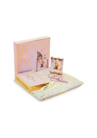 Resim Gelin Bohçasına Uygun Hediyelik Medine Hatlı Kuranı Kerim Ve Çeyizlik Seccade Seti Pembe 