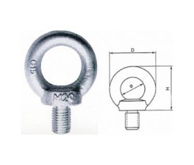 Resim Halkalı Somun Erkek Aybolt Metrik 20 Galvaniz Kaplama Dın 580 - 