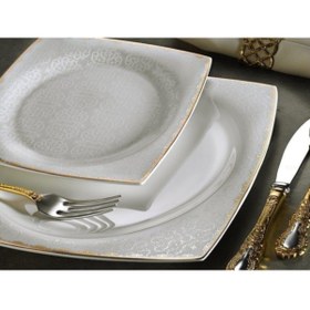 Resim Aryıldız Ar31018 Prestige Bone Square 60 Parça Porselen Yemek Takımı 
