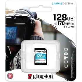 Resim Kingston SDG3-128GB 128GB SDXC Canvas Go Plus 170R C10 UHS-I U3 V30 Hafıza Kartı 