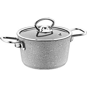 Resim 3111 2 Parça Bio Granit Mini Tencere 16x8,5 Cm Gri Gri 