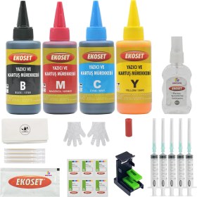 Resim Ekoset hp deskjet 2545 2546 2645 uyumlu Kartuş Dolum Seti 50 Dolumluk Renkli/Siyah hp 650 uyumlu 