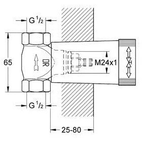 Resim Grohe Ankastre Stop Valf İçin İç Gövde 1 2" - 29811000 