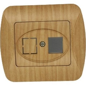 Resim Demirbağ dmr Ahşap Desenli Meşe Data Prizi 