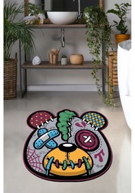 Resim INJURED PANDA ÇAP 100X100 CM Banyo Halısı Banyo Paspası Çok Renkli 