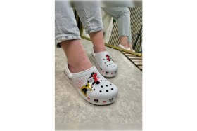 Resim Nstil Günlük Anne Kız Terlik Sabo Hemşire Doktor Aşçı Sandalet Desenli Taban Crocs CRF-8246 