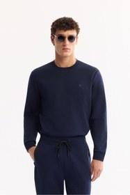Resim Avva Erkek Lacivert Beli Lastikli Bağcıklı Bi-Stretch Regular Fit Eşofman Altı B003400 