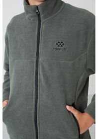 Resim Tommylife Haki Kalın Yumuşak Dokulu Standart Fit Nakışlı Polar Erkek Çocuk Sweatshirt - 11223 Haki 