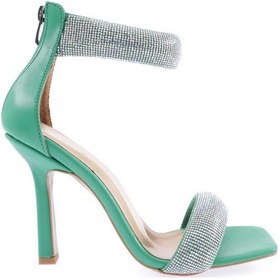 Resim Dgn 8044-23y Kadin Silver Taşli Bilekten Bağli Topuklu Sandalet 8044-2219-R1938 Yeşil 