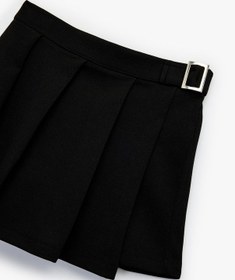 Resim Koton Toka Detaylı Viskon Karışımlı Pileli Etek Siyah 6wkg40069ak SiYAH 