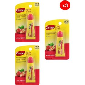 Resim Carmex Lip Balm Tüp Spf Çilek 10gr X3 Adet 