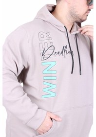 Resim Starbattal Büyük Beden Kapüşonlu Sweat Double Face Winter 25700 Bej Bej 