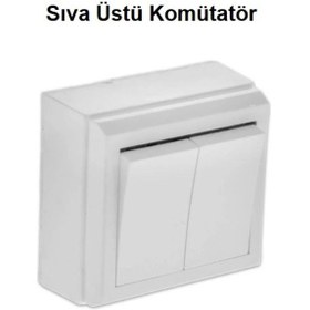 Resim Sıva Üstü Komütatör Priz 